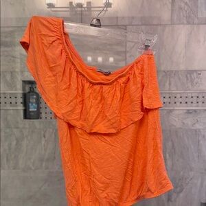 Charlotte Russe Vibrant Orange Off-Shoulder Blouse